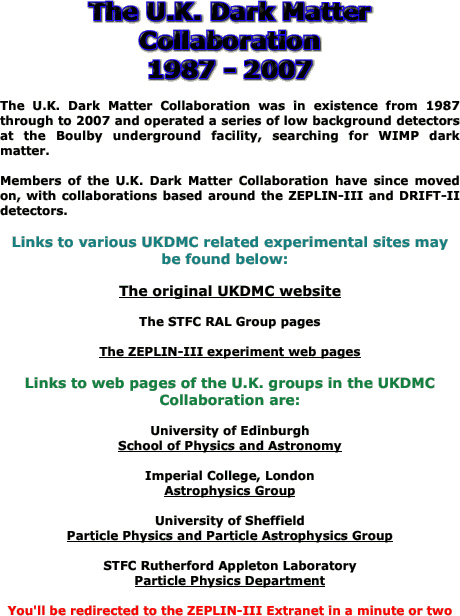 The U.K. Dark Matter Collaboration